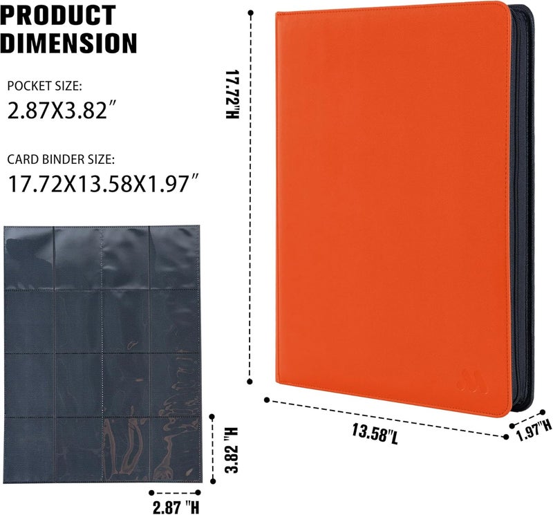 MORABTO 16-Pocket Card Trading Binder,1000+ Pockets Card Album Side Loading Card Folder for TCG,Sports Cards & Other Standard Size Trading Cards - Image 5